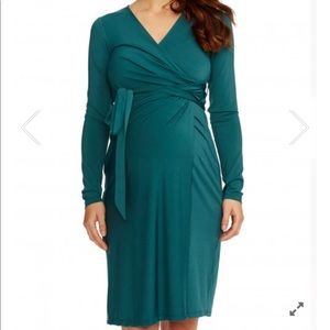 Maternity Rosie Pope emerald wrap dress size S